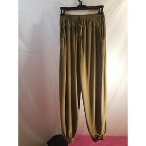 Unbranded Bronze Harem Pants W/Side Rouching ,pockets,elestic Waist, Sz 6